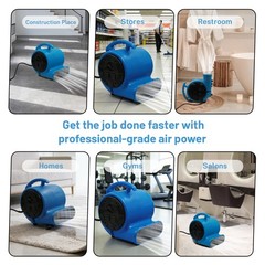 Air Mover Floor Blower Fan 1/4hp 1000CFM 3 Speed For Drying Cooling Ventilation