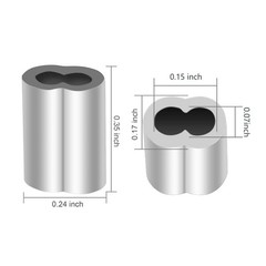 200 Pcs Aluminum Crimping Sleeve 1/16″, Cable Ferrule Wire Rope Sleeves Sleeve.
