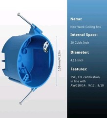 20 cu. in. 1-Gang New Work Round Ceiling Electrical Box,Nail-On, PVC, Pack Of 3
