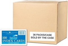 Unruled 3×5 Index Cards, 100 Each – Pack of 36