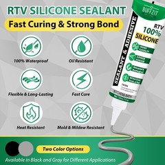 100% Waterproof Silicone Sealant Adhesive – No Gun Needed, Flexible, Strong Bond