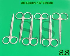 12 Pcs Iris Scissors 4.5″ Straight Surgical Dental Instruments German Grade