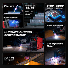 ARCCAPTAIN 60A Plasma Cutter Non-Touch Pilot Arc Plasma Cutting Machine 110/220V