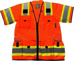 Crew Orange Reflective High Visibility Class 3 Safety Vest