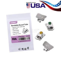 200X AZDENT Dental Orthodontic Buccal Tubes 2nd Molar Non-Conv Bondable MBT.022