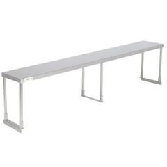 12″W x 84″D x 19″H Stainless Steel Single Deck Overshelf For Work Prep Tables