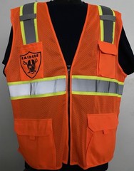 🏈🦺LAS VEGAS RAIDERS WORK SAFETY PPE REFLECTIVE VEST LOGO SIZE M-4XL ORANGE