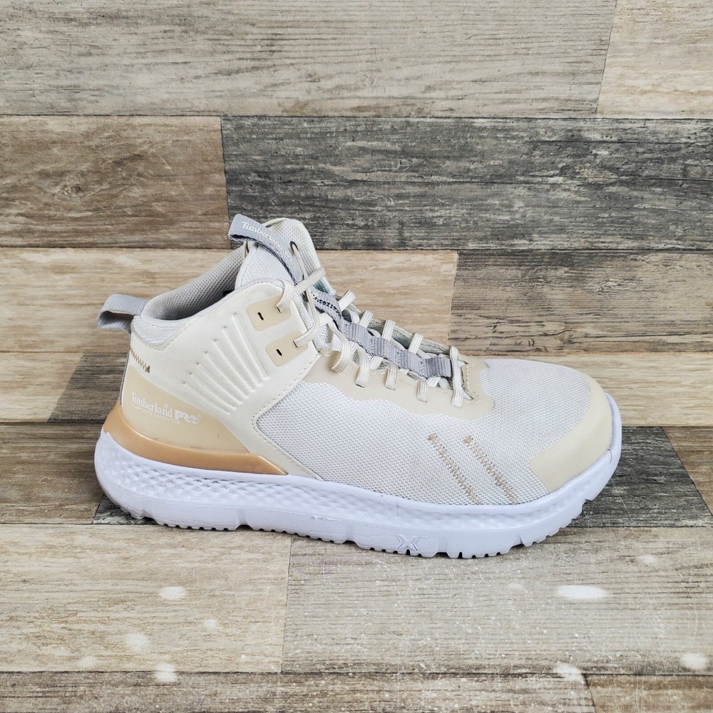 Timberland PRO Setra Mid Womens Work Shoes Sz 7.5 W Composite Toe Tan Champagne