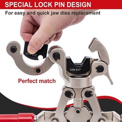 Copper Pipe Crimper Tool Kit 3 Jaws 1/2″ 3/4″ 1″ 360° Head Extendable Handle
