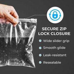 3 Gallon 18″ x 24″ Slider Zip Poly Bags, Pack of 10 – Heavy-Duty 3 mil Clear …