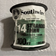 100 Feet 14 Gauge Stranded THHN Copper Wire (Green)