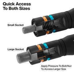 Klein Tools 652Mqs Impact-Rated Quad Socket Set 8 Sizes In 2 Flip Socket