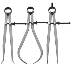 8″ Inch Spring Caliper Set of 3 Pieces 200mm – Inside Outside & Divider Set