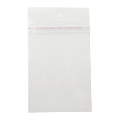 100 pcs Transparent OPP Bag w/Hang Hole Self Adhesive Seal upper side opp bags