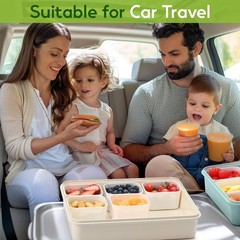 Snackle Box Container for Adults with 9 Compartment, Divided Serving White