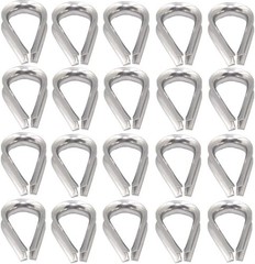 20Pcs 1/4” M6 Stainless Steel Thimble for Diameter Wire Rope Cable Thimbles Rig