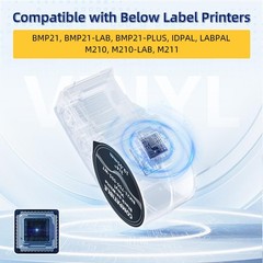 Compatible with M21-750-595-WT 3/4 inch (19.05 mm), Black on White