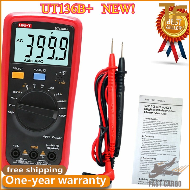 1PC NEW UNI-T UT136B+ Digital Multimeter Long Battery Service Life NCV Tester#