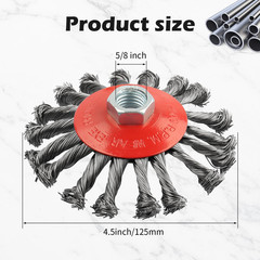 Wire Wheel for 4 1/2 Angle Grinder, 5 Pack 4.5 Inch Twist Knotted Wire Brush for