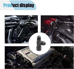 Black Anodized Aluminum 6AN Male Flare Tee Fitting Adapter, Quick Co Size: 6AN