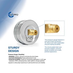 2-1/2″ Pressure Gauge – Chrome Plated Steel Case, 1/4″NPT, Back Mnt. 160 PSI