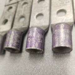 (10) Lug Ends 3/8″ X 1″ spacing 4/0 AWG STR CU Purple Die 15 54