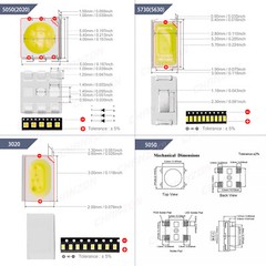 0805 1206 0603 3535 3528 2835 5630 5730 LED SMD Diode White Red Green RGB UV 3V
