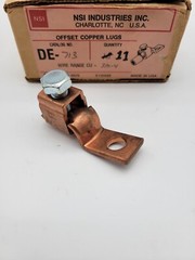 11 Piece Lot NSI Industries DE-713 Offset Copper Mechanical Lugs 3/0-4 AWG NOS