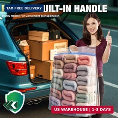 15 Gallon Large Storage Bags, 24″ x 24″ Clear Plastic Zipper Bags with Handle…
