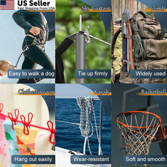 100 ft 1/4″ Polyester Rope Poly Strong Utility Cord for Clothes Line Flag Pole