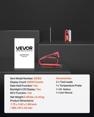 VEVOR Digital Multimeter 6000-Count TRMS Voltmeter Current Tester NCV Multimeter