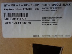 TYCO RAYCHEM F35905-000 100′ SPOOL BLK SHRINK TUBING