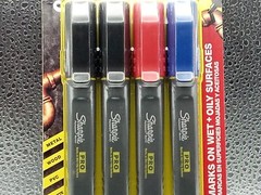 Sharpie Pro Fine Tip Permanent Marker 4 Pack Marks on Wood, Metal, PVC, Concrete