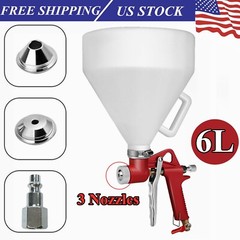 Air Hopper Spray Gun Texture Tool Drywall Wall Painting Sprayer 3 Nozzle