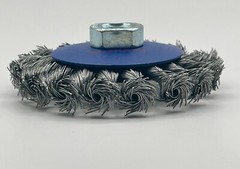 12-Pcs Wheel Wire Brush 4-Inch (4″ Twisted/Knotted) 5/8″-11 UNC Angle Grinder