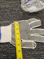 (12 Pairs) Grainger 783W25A Knit Gloves, XL,Dotted, PVC, Palm,Cotton,Full Finger