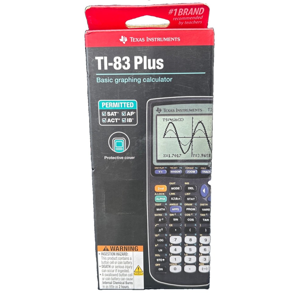 Texas Instruments TI-83 Plus – Graphing Calculator – Black (8999) Sealed
