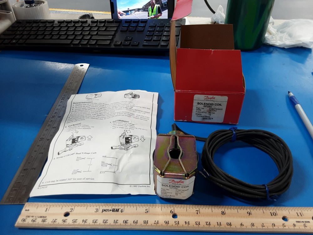 Danfoss 018Z762600 Solenoid Coil GP24C 24V AC 19 Watts 60 Hz Conduit Boss 1000