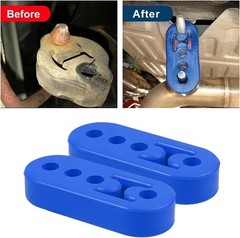 2 PCS Rubber Exhaust Hanger, 4 Holes Rubber Exhaust Muffler Tailpi Color: Blue