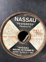 NASSAU B STEARINE CORE SOLDER 2.5 LB ROLL VINTAGE MADE IN USA