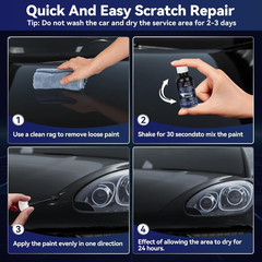 High-Gloss Black Touch-Up Paint Pen for Automotive Scratch Repair, 30ML