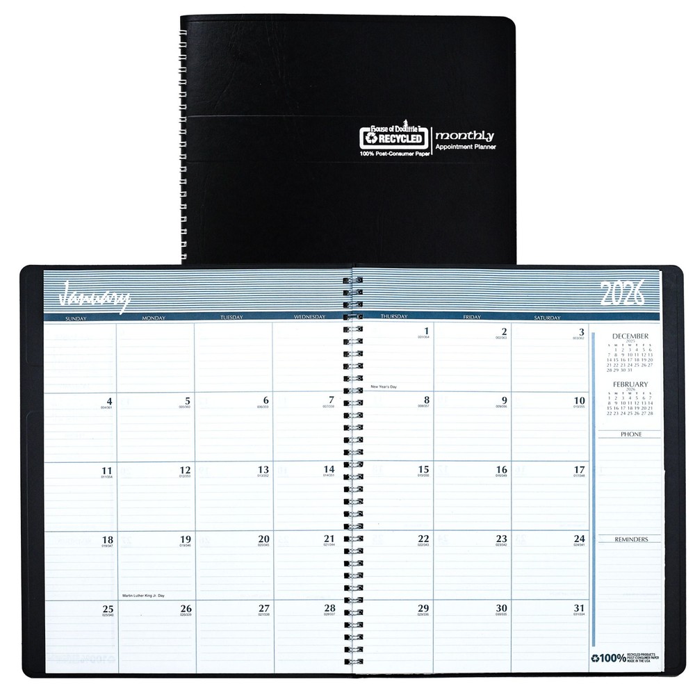 2026 262-02 HOD26202 House of Doolittle Monthly Appointment Planner, 8-1/2 x 11″