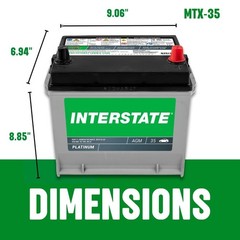 Interstate Batteries Automotive Battery 12V 55Ah (Group Size 35) 650CCA SLI A…