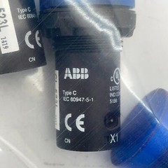ABB CL-523L Pilot Light Blue Type C 230 VAC, Panel Mount Package of 3