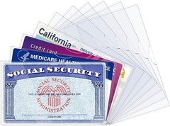 Transparent Plastic Sleeves 10x SSN Credit ID Medicare Driver Business Protector