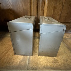 Lot Of 2 VTG Metal File Box Curmanco USA 12×5.5×10 Gray Steel Metal Latch