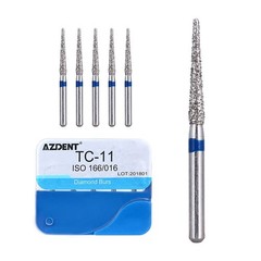 AZDENT 100Pcs Dental Diamond Burs for High Speed Handpiece Medium FG 1.6MM