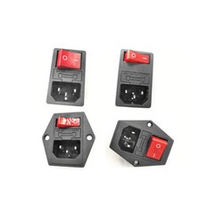 10A 250V Fuse Rocker Switch IEC C14 C01 Brass Inlet Power Socket Connector Plug