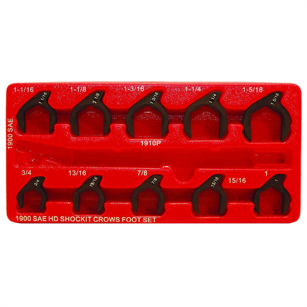 LT1900Milton Industries LTI Tool By MIlton 10 Piece SAE SHOCKIT Crows Foot Set –