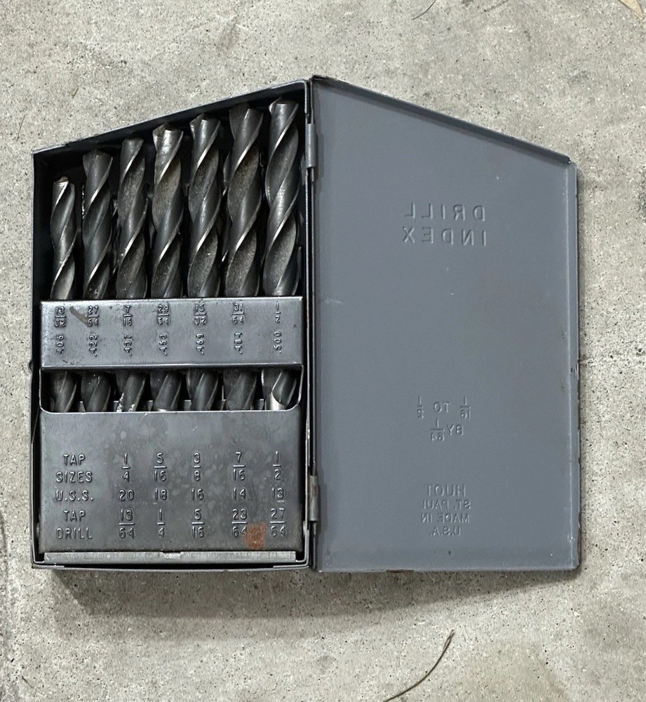 HUOT Drill INDEX Partial SET of DRILL BITS 1/16” to 1/2”